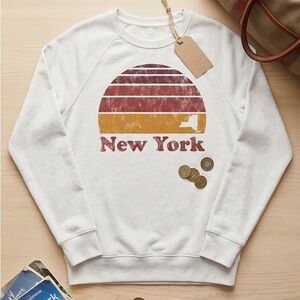 New York Graphic Sweater - White